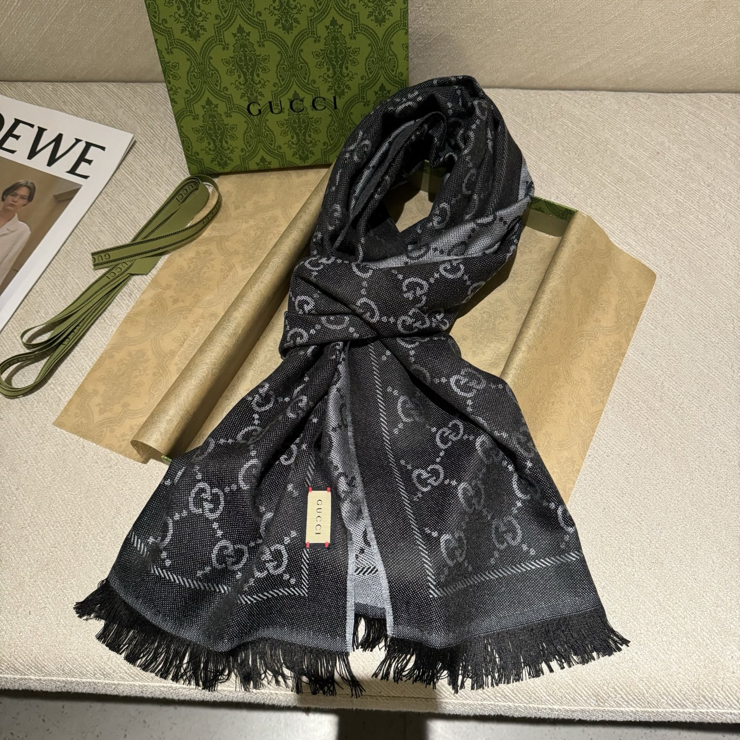 ✨重磅‼️Gucci专柜新款‼️出口订单。专柜的最新限量双面拼色‼️全部纱线进口客供 唯一一家给G订制纱