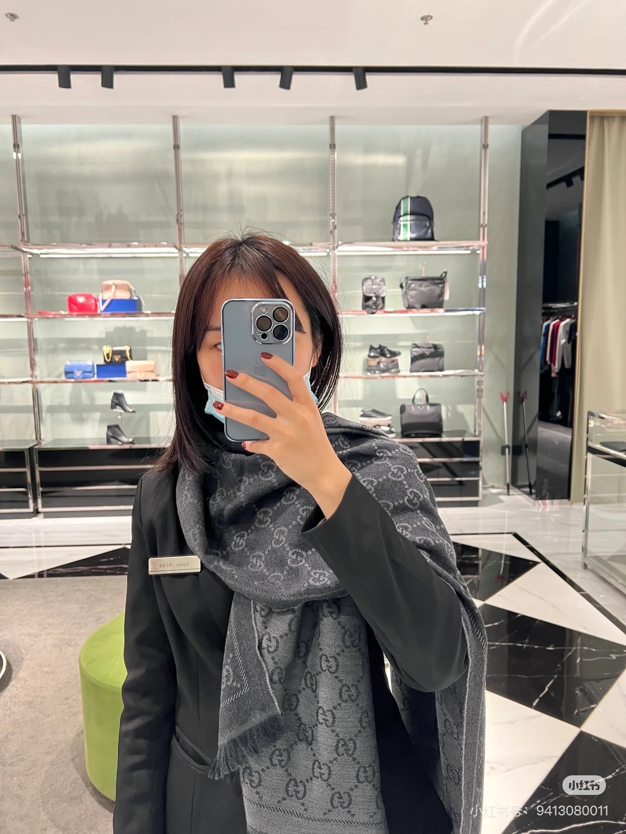 ✨重磅‼️Gucci专柜新款‼️出口订单。专柜的最新限量双面拼色‼️全部纱线进口客供 唯一一家给G订制纱