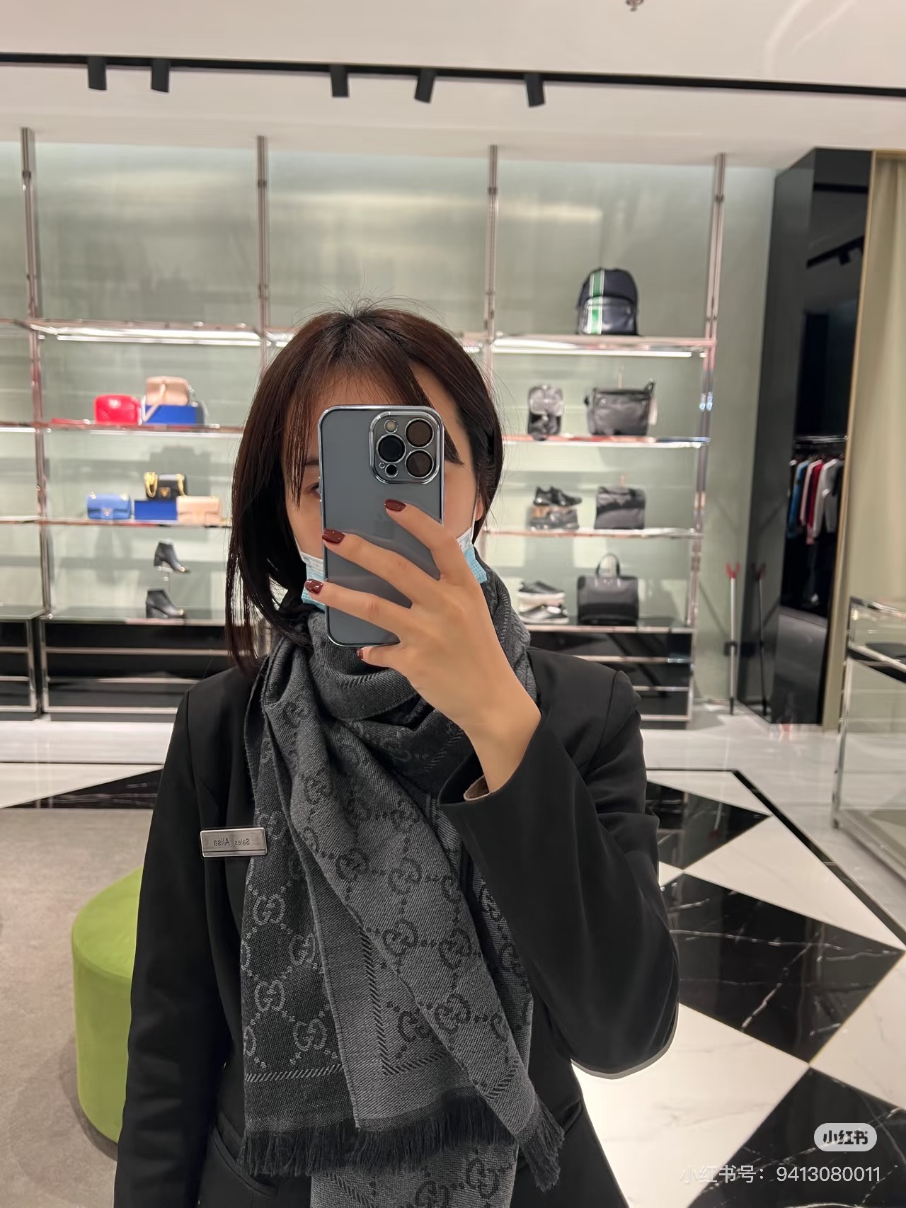 ✨重磅‼️Gucci专柜新款‼️出口订单。专柜的最新限量双面拼色‼️全部纱线进口客供 唯一一家给G订制纱