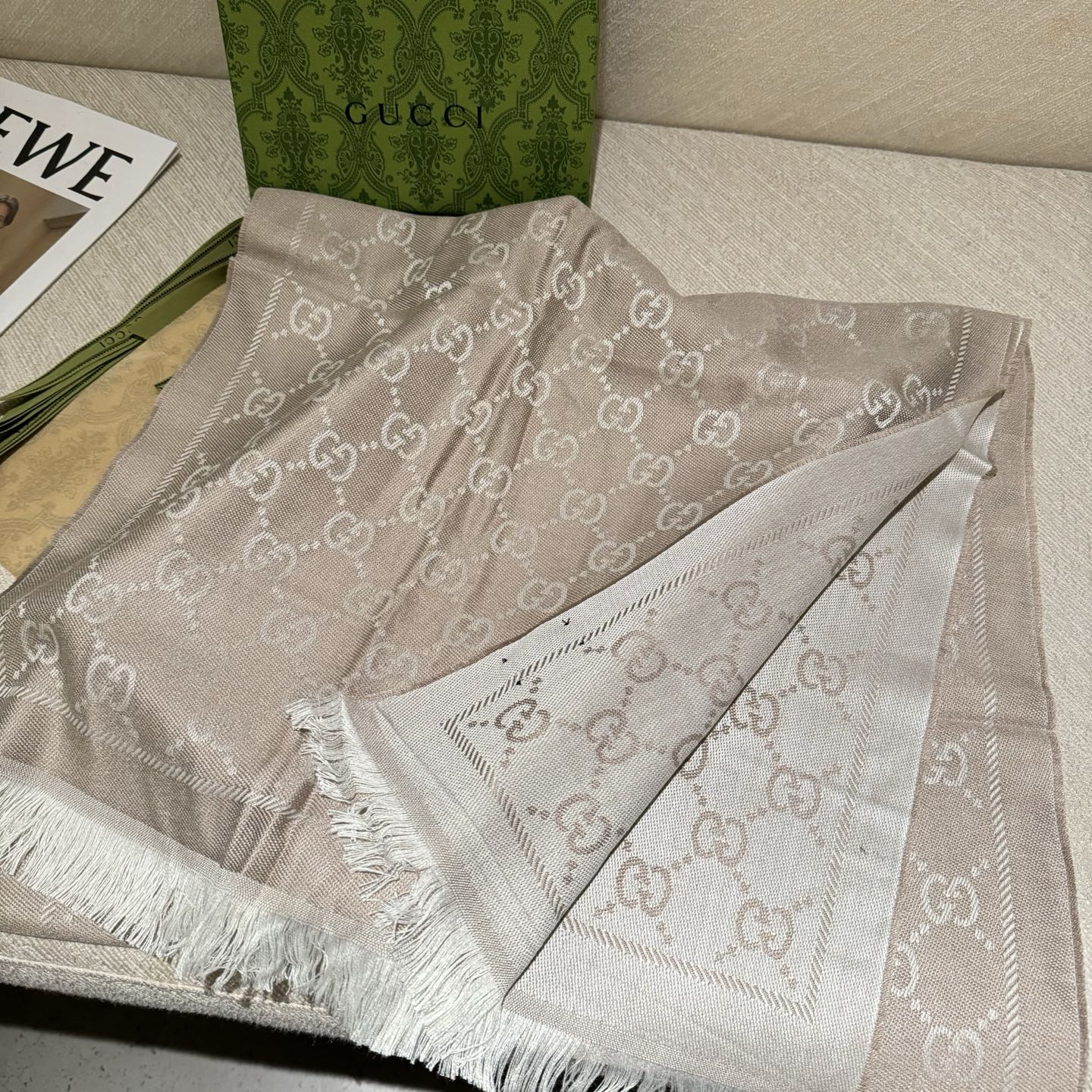 ✨重磅‼️Gucci专柜新款‼️出口订单。专柜的最新限量双面拼色‼️全部纱线进口客供 唯一一家给G订制纱