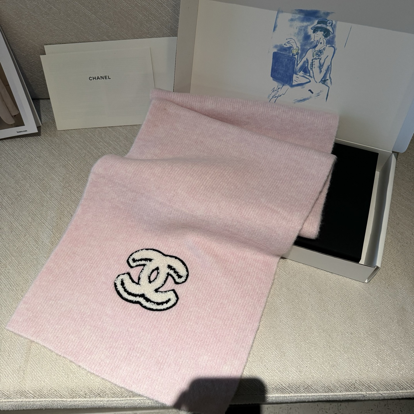 👑👑Chanel25秋冬新款针织围巾羊绒针织长巾‼️美翻了[流泪]御用殿堂级极品‼️新款在售 进口纯羊绒