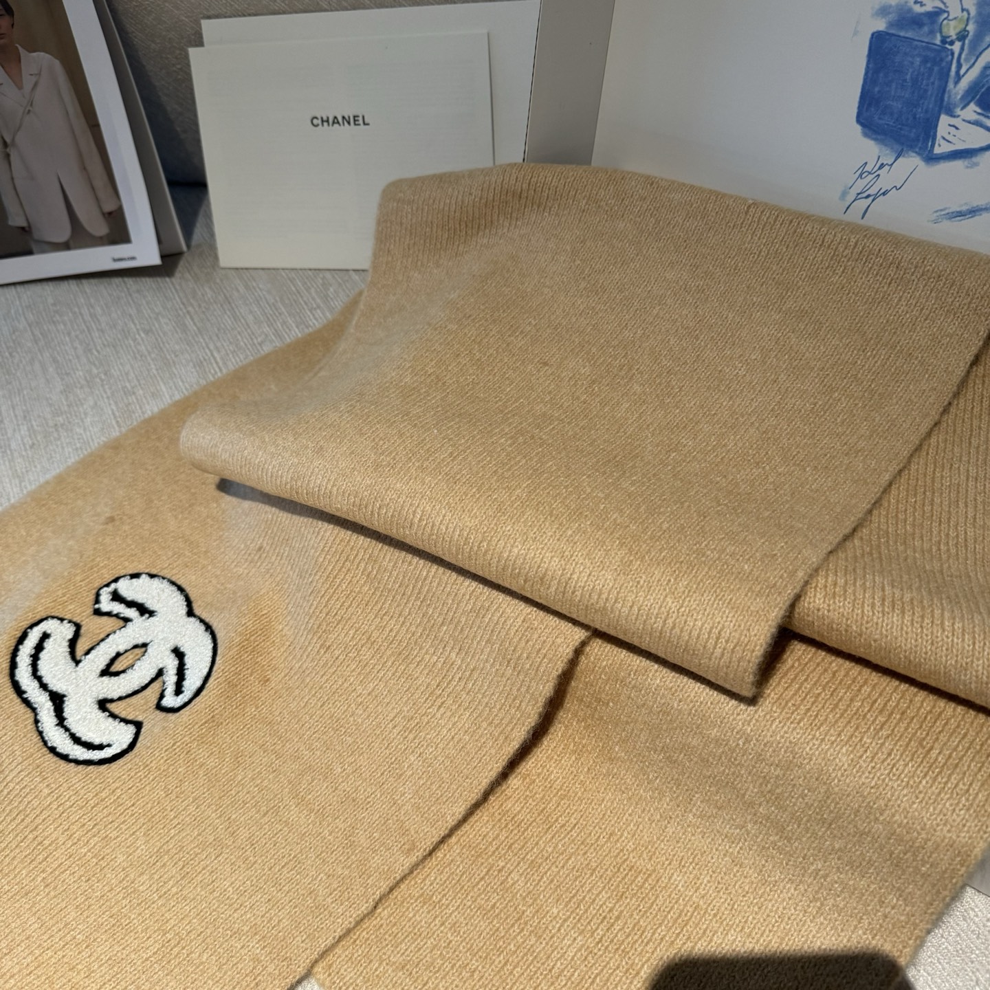 👑👑Chanel25秋冬新款针织围巾羊绒针织长巾‼️美翻了[流泪]御用殿堂级极品‼️新款在售 进口纯羊绒
