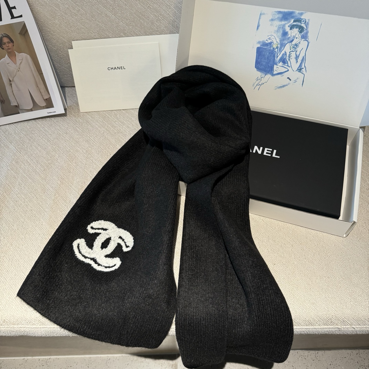 👑👑Chanel25秋冬新款针织围巾羊绒针织长巾‼️美翻了[流泪]御用殿堂级极品‼️新款在售 进口纯羊绒