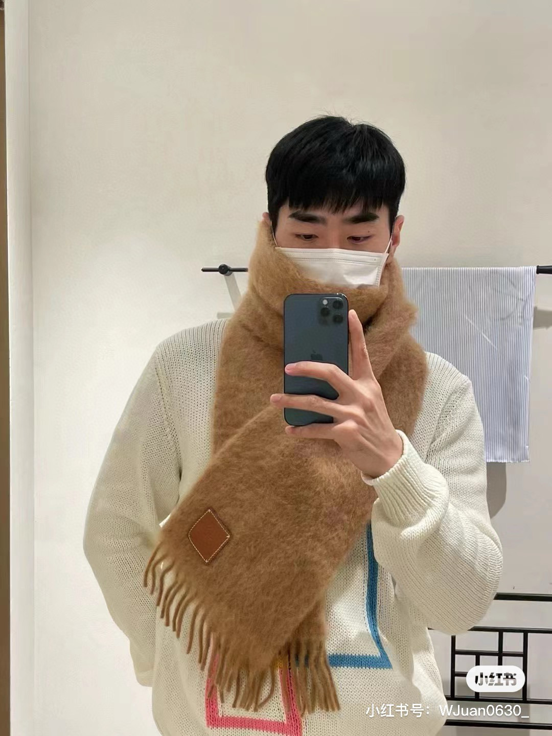 【▪❤️️Loewe超美新款马海毛围巾！超级推荐入手！】质感好货！罗意威主打的马海毛围巾~据说超难买哦！