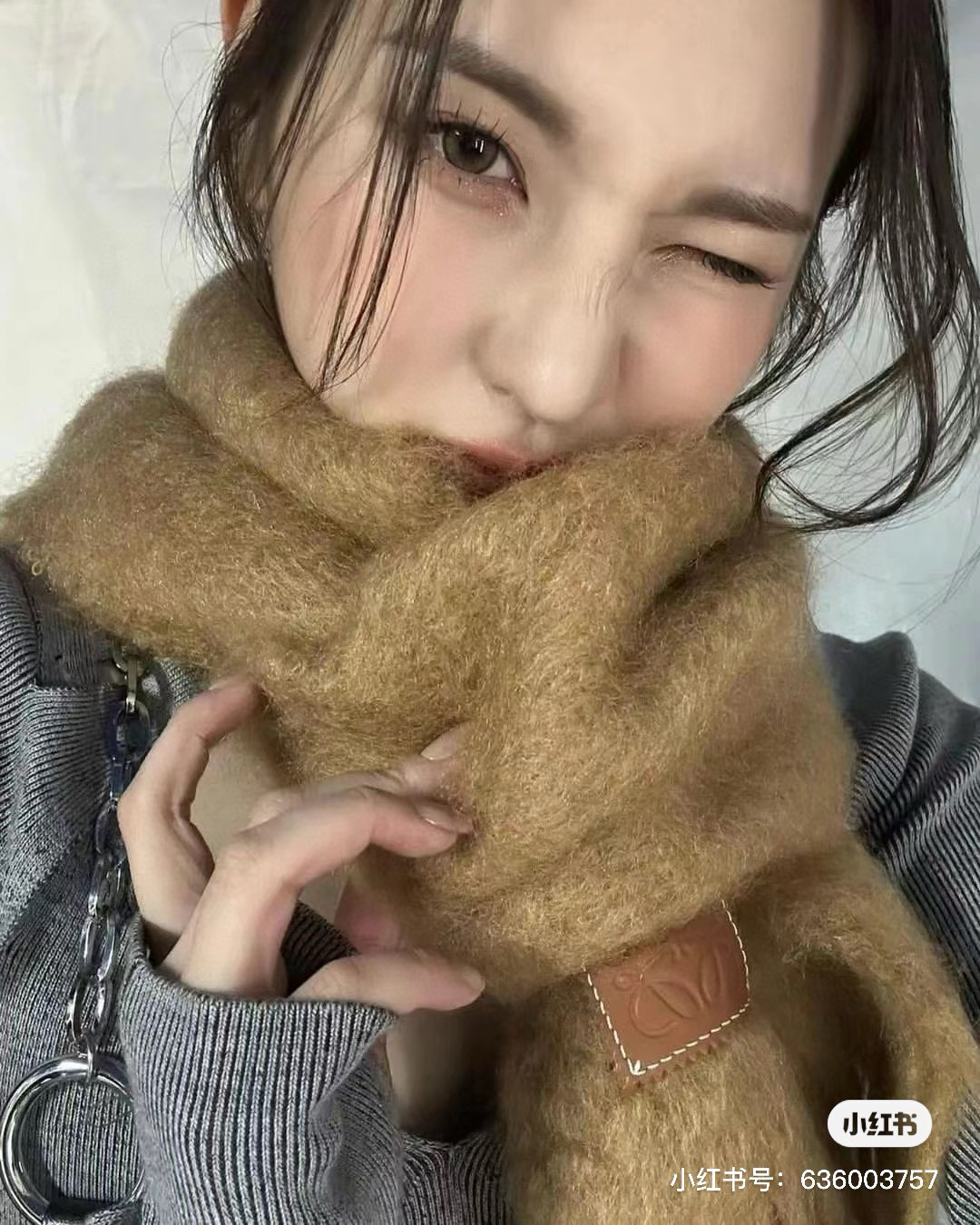 【▪❤️️Loewe超美新款马海毛围巾！超级推荐入手！】质感好货！罗意威主打的马海毛围巾~据说超难买哦！