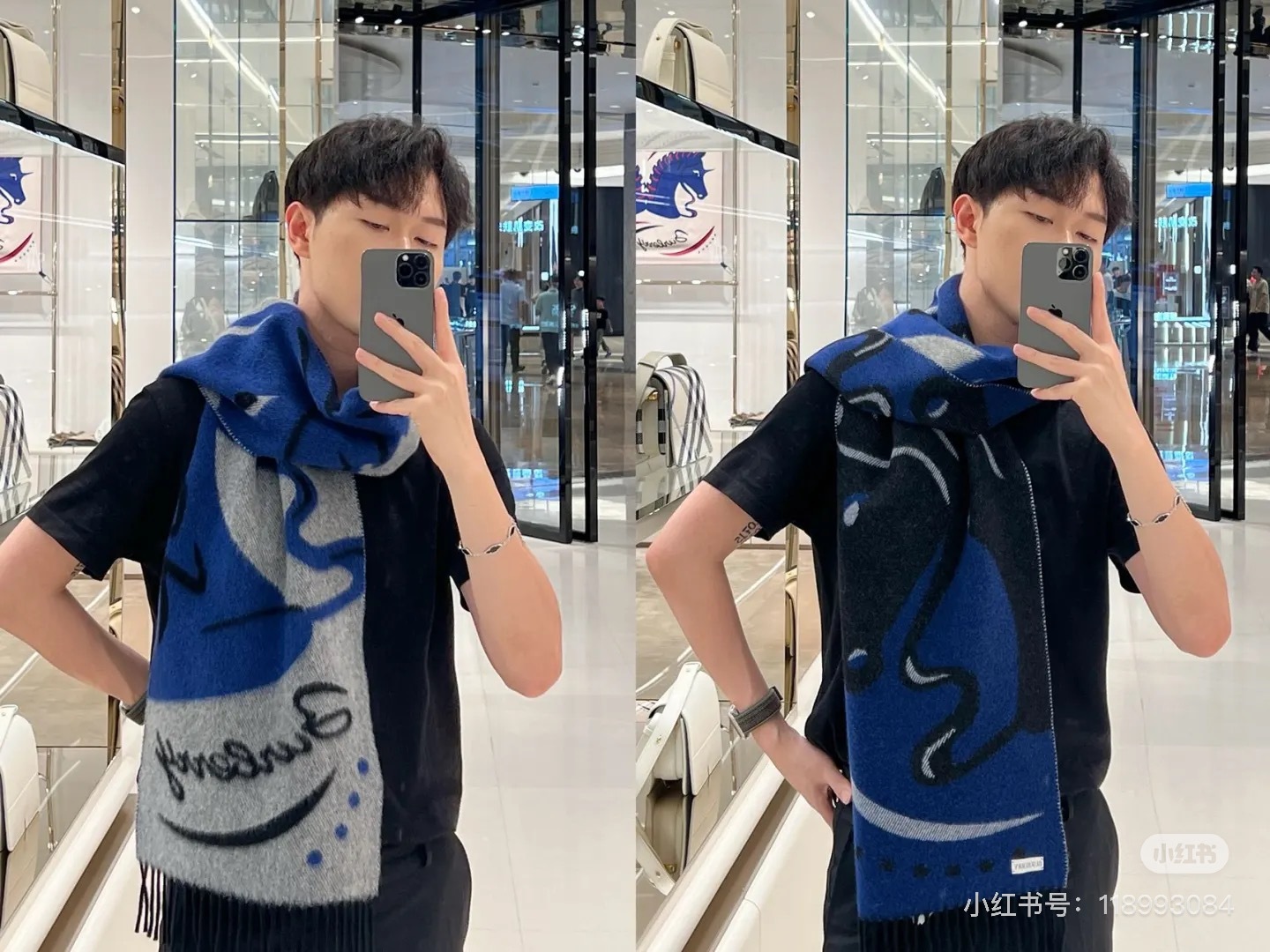 流苏黑白;低调的奢侈感❗️极品柔美精英高手级别的时髦感围巾❗️这款Burberry羊绒围巾,越看越爱,越