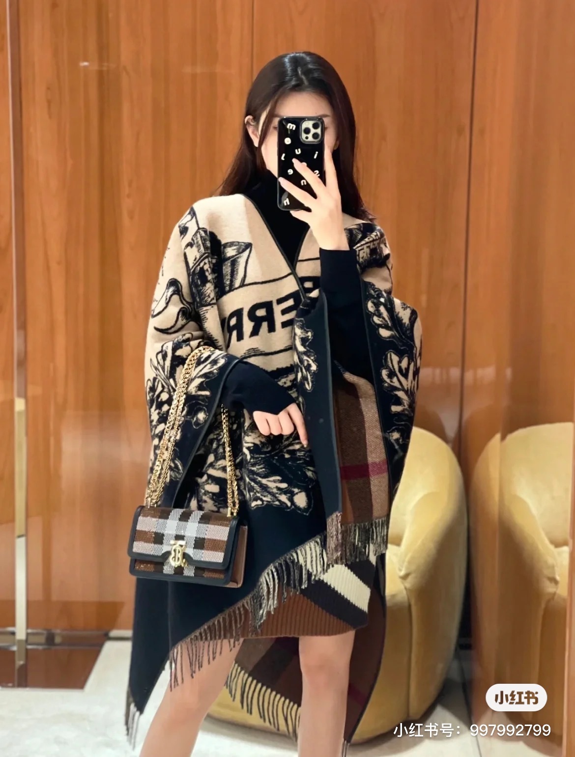 高版本burberry最新款骑士战马双面提花披肩斗篷‼️经典中的经典.❗️❗️介绍这款AB面效果很难织造