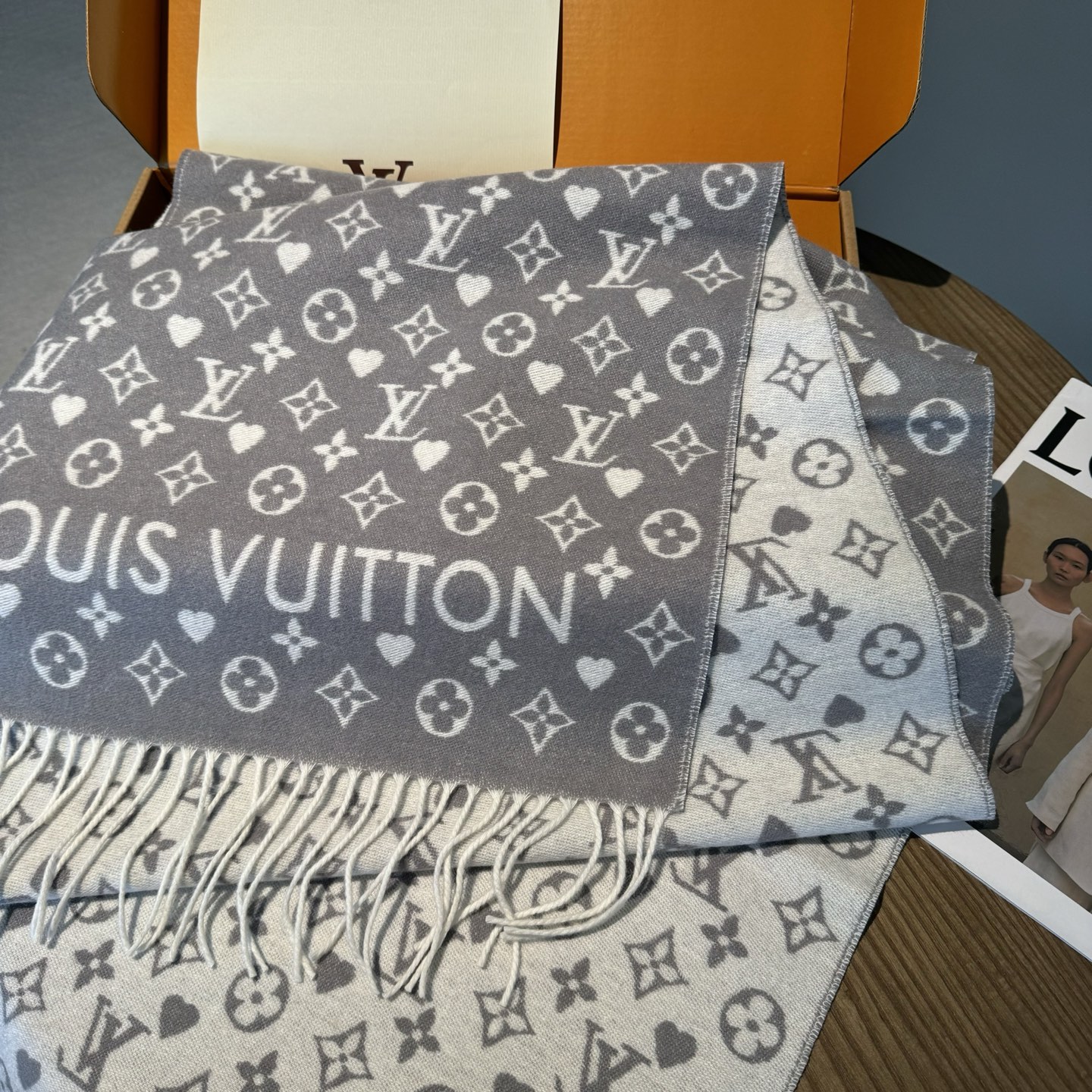 Lv高端版本上线 😍 各大网红明星同款Louis Vuitton 渠道独家特供大驴专柜款限定系列羊绒围巾