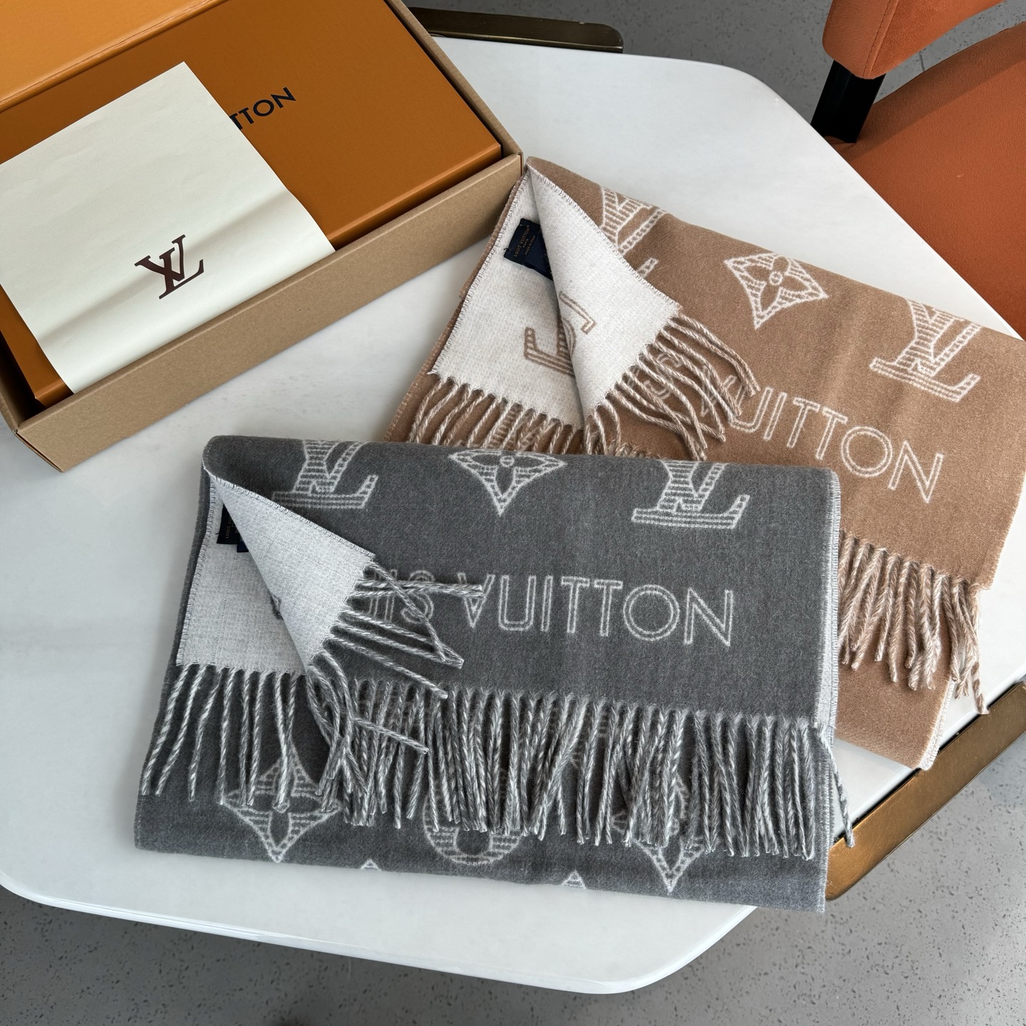 新款💫Louis Vuitton💥【L经典老花图案长巾】原版1:1定制， SimPly LV 围巾将全幅