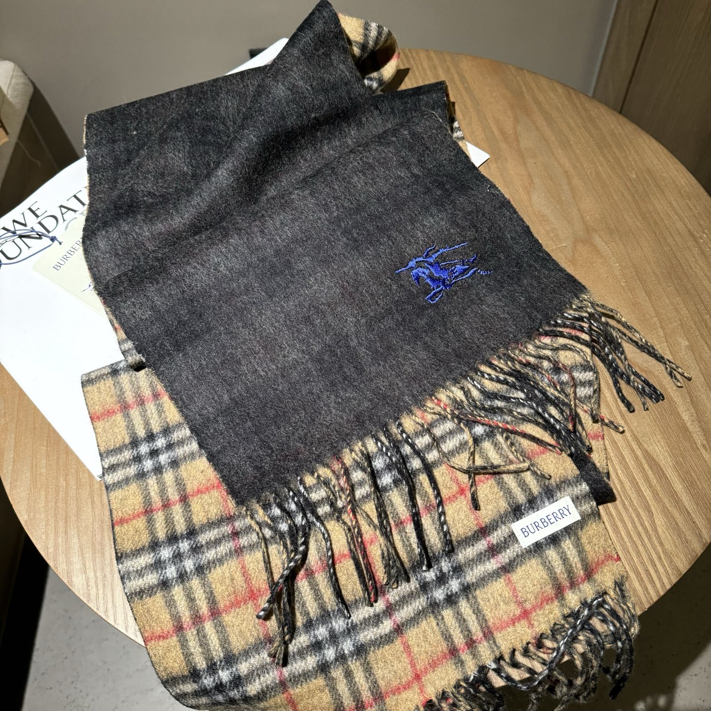 ❤️最新款 双面格子刺绣➕印花➕提花 大密度双面羊绒格子围巾 超高难度工艺 绝非一般coPy能做 原版开