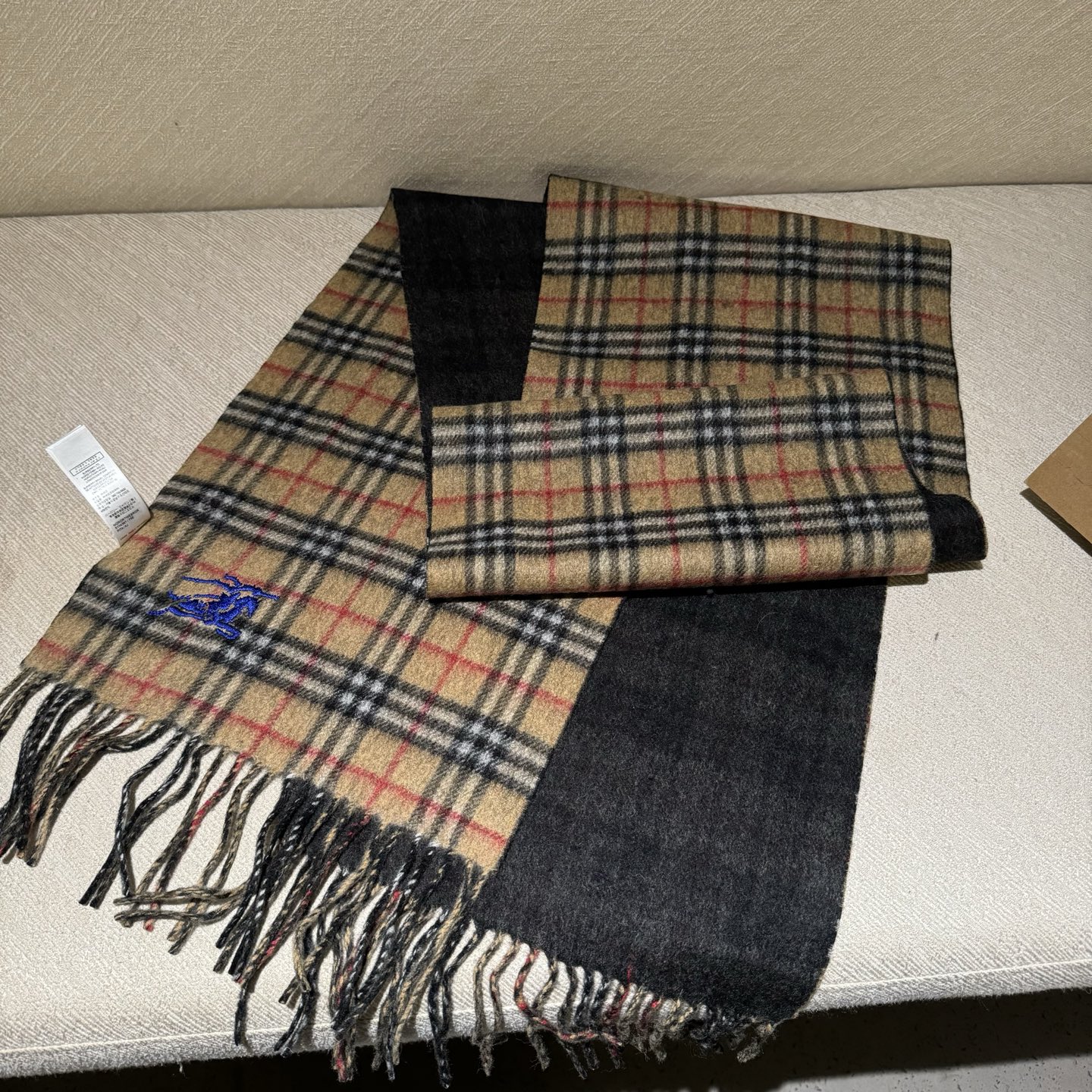 ❤️最新款 双面格子刺绣➕印花➕提花 大密度双面羊绒格子围巾 超高难度工艺 绝非一般coPy能做 原版开