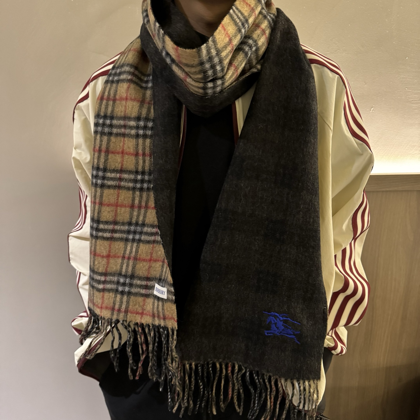 ❤️最新款 双面格子刺绣➕印花➕提花 大密度双面羊绒格子围巾 超高难度工艺 绝非一般coPy能做 原版开