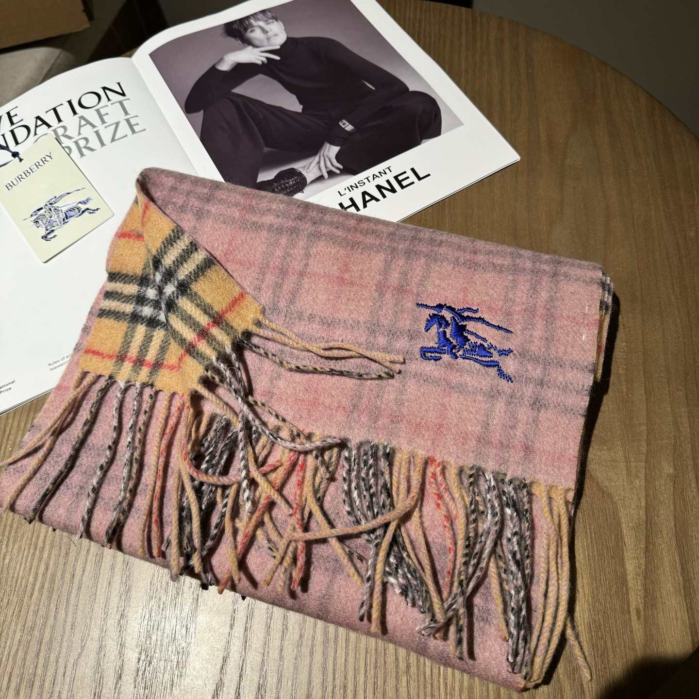 ❤️最新款 双面格子刺绣➕印花➕提花 大密度双面羊绒格子围巾 超高难度工艺 绝非一般coPy能做 原版开