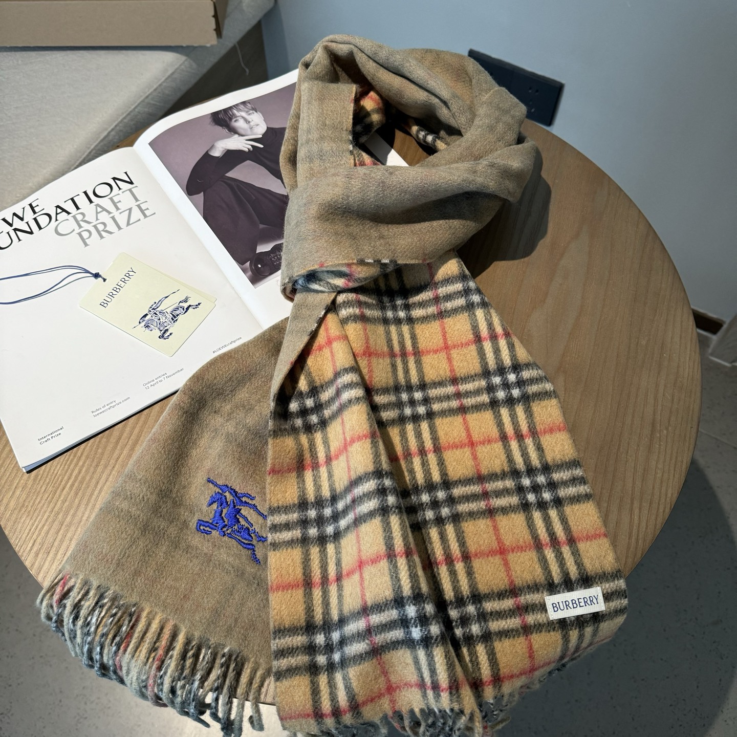 ❤️最新款 双面格子刺绣➕印花➕提花 大密度双面羊绒格子围巾 超高难度工艺 绝非一般coPy能做 原版开