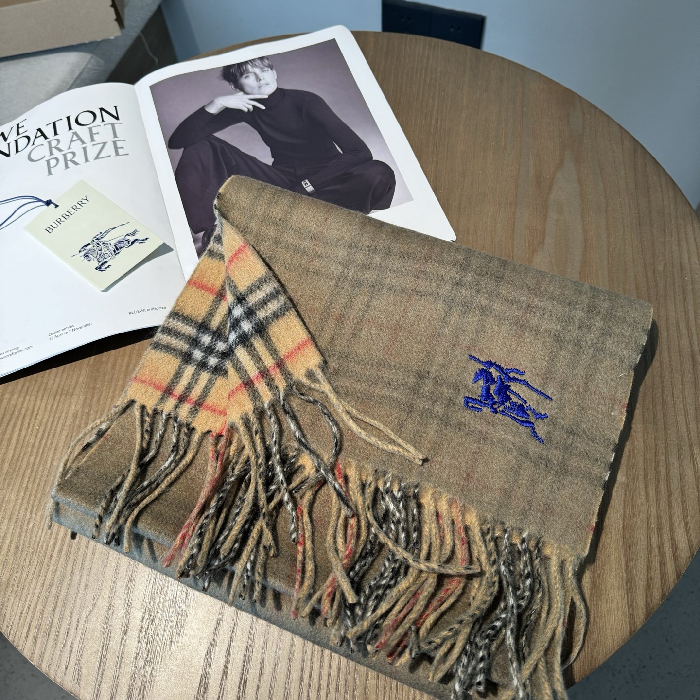 ❤️最新款 双面格子刺绣➕印花➕提花 大密度双面羊绒格子围巾 超高难度工艺 绝非一般coPy能做 原版开