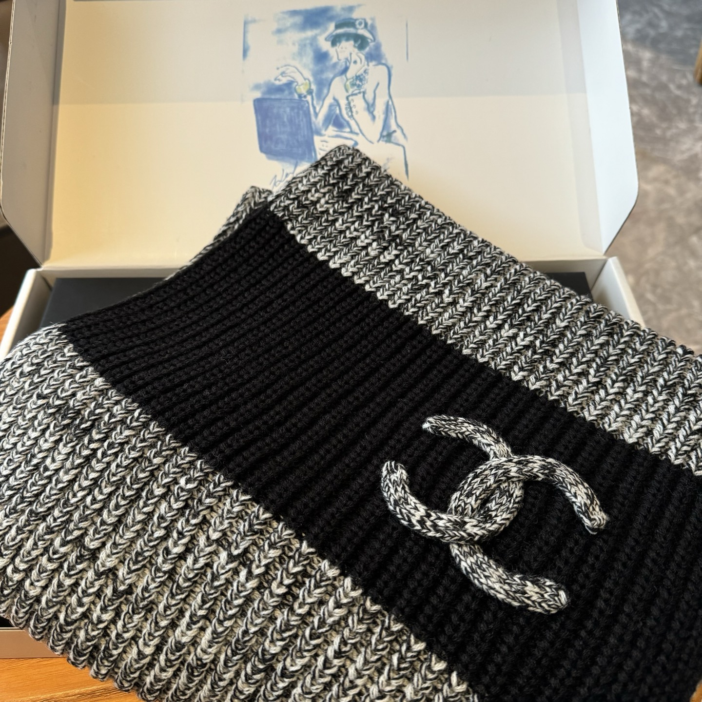 👑👑Chanel25秋冬新款24b针织围巾羊绒针织长巾‼️美翻了[流泪]御用殿堂级极品‼️新款在售 进口