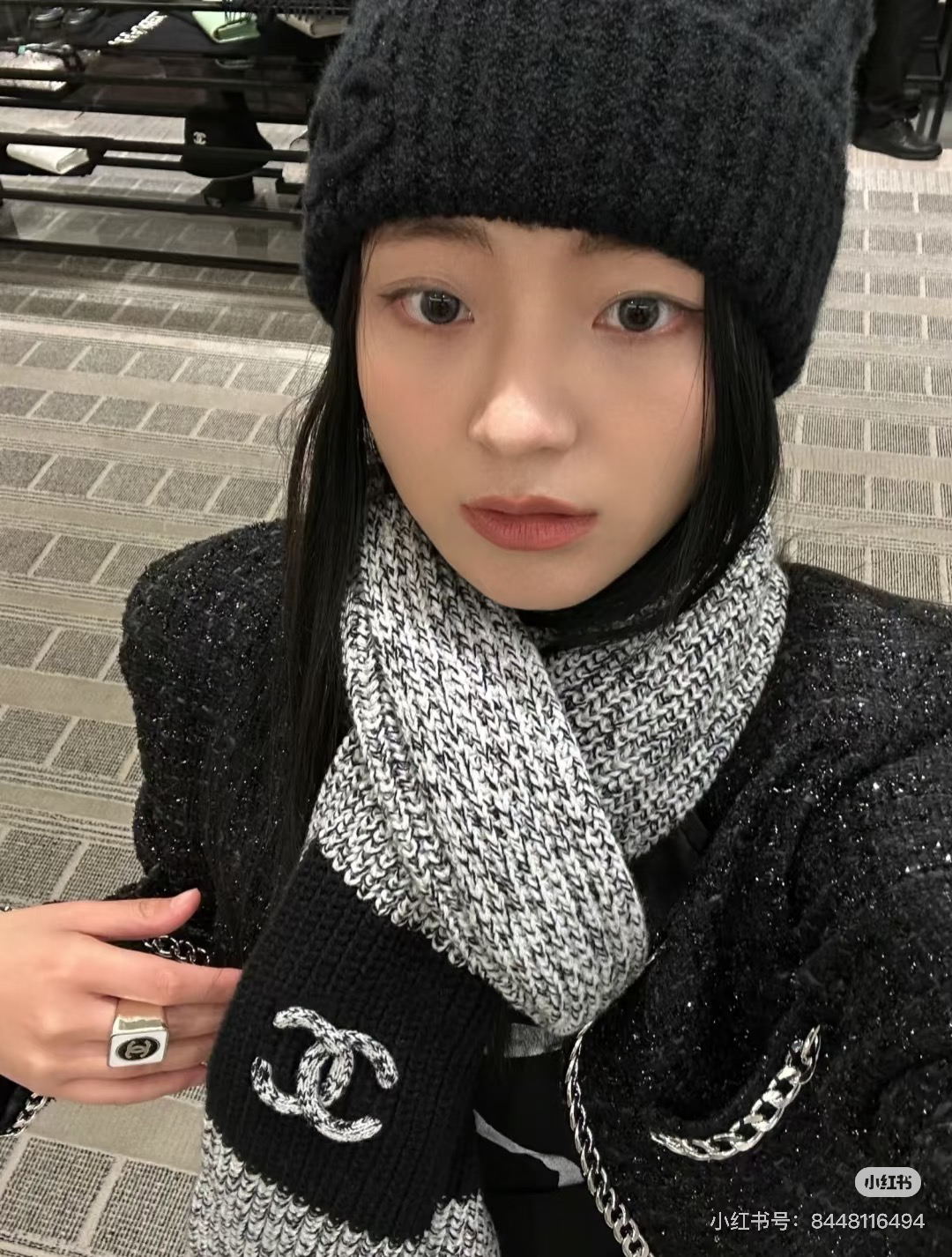 👑👑Chanel25秋冬新款24b针织围巾羊绒针织长巾‼️美翻了[流泪]御用殿堂级极品‼️新款在售 进口