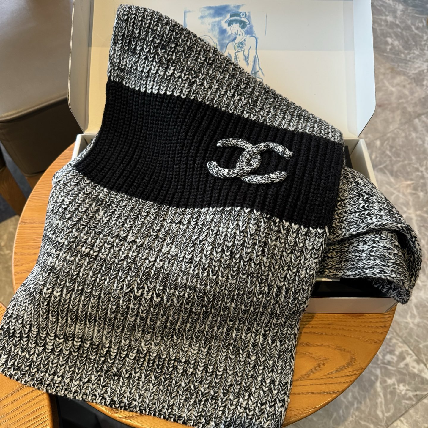 👑👑Chanel25秋冬新款24b针织围巾羊绒针织长巾‼️美翻了[流泪]御用殿堂级极品‼️新款在售 进口