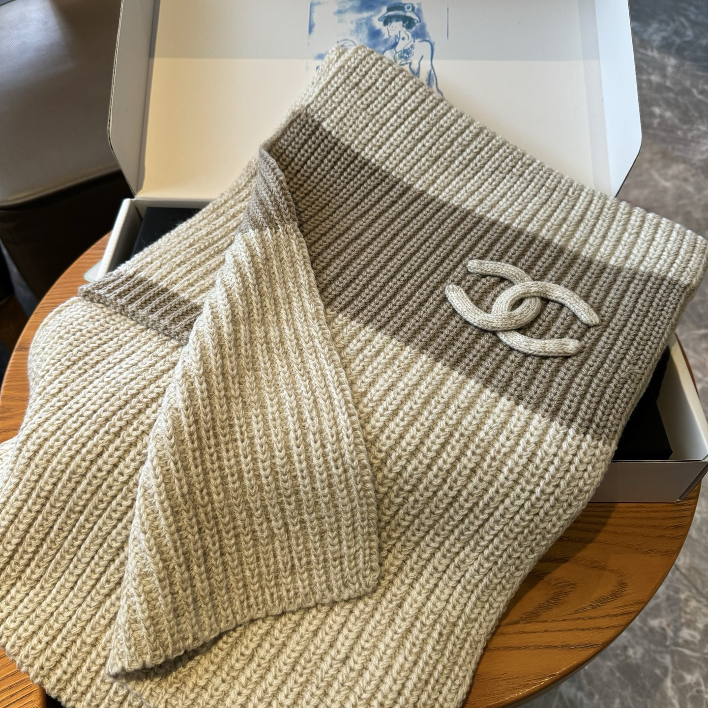 👑👑Chanel25秋冬新款24b针织围巾羊绒针织长巾‼️美翻了[流泪]御用殿堂级极品‼️新款在售 进口