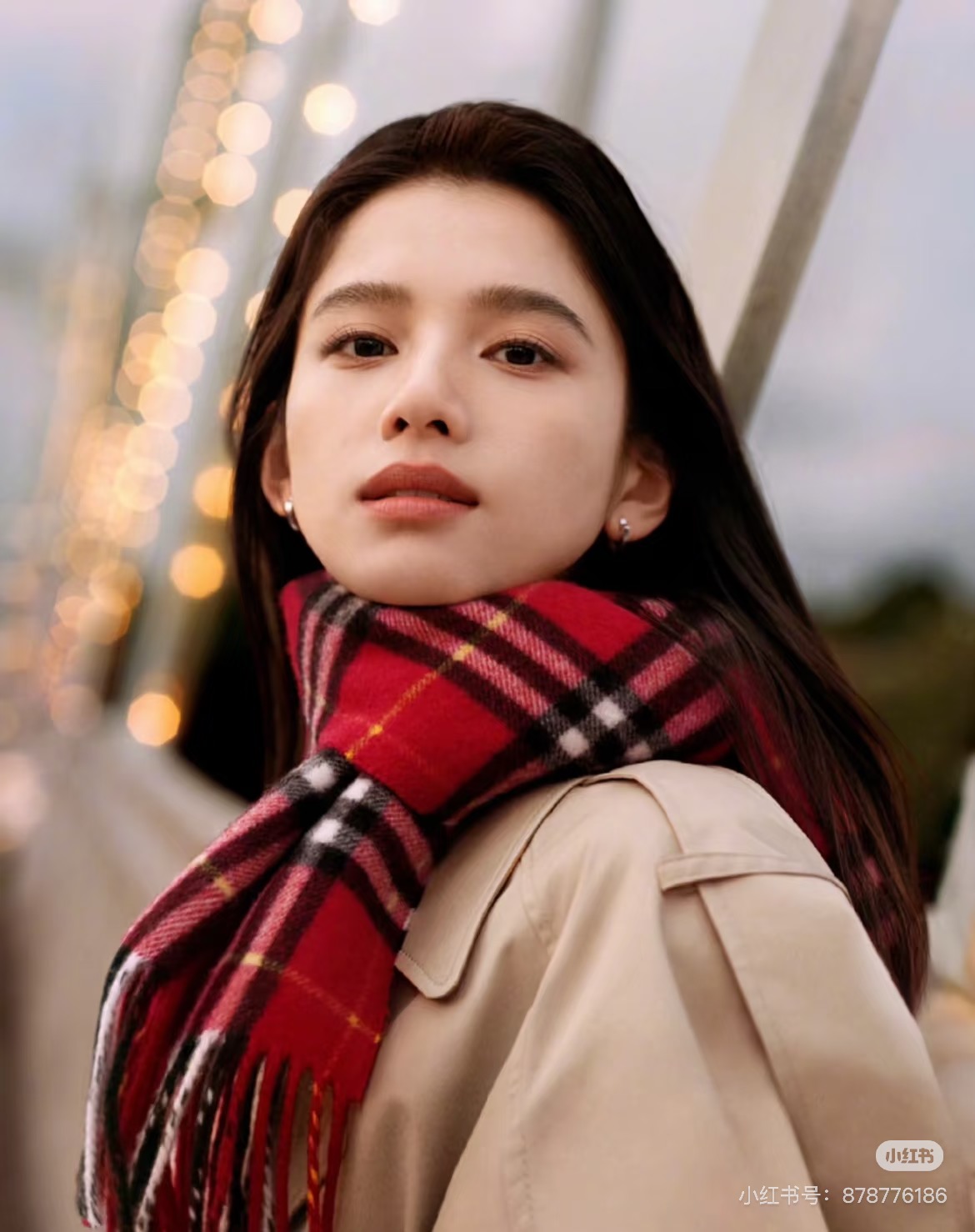 Burberry Burberry圣诞款羊绒版本金婧 张婧仪 周洁琼同款围巾新年福利苏格兰大红格围巾