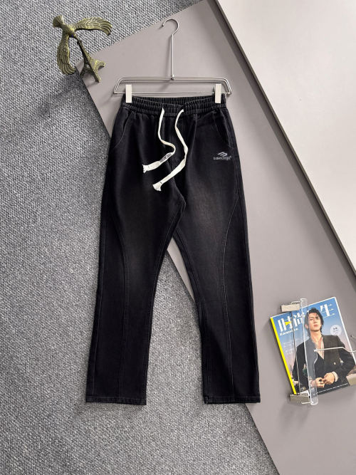 Balenciaga Paris 2025 Black Denim Wide-Leg Jeans Straight-Leg Pants 1 Balenciaga Paris 2025 Black Denim Wide-Leg Jeans Straight-Leg Pants