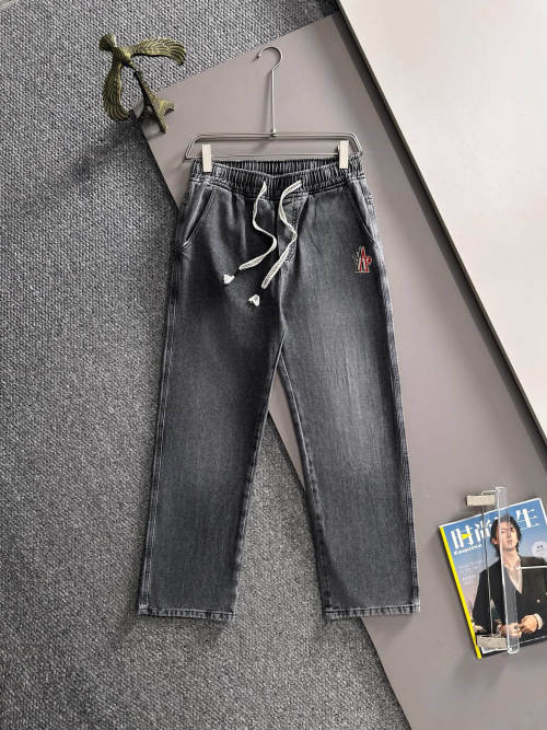 Moncler Men's Relaxed Fit Wide Leg Denim Jeans Straight Leg Trousers 1 Moncler Men's Relaxed Fit Wide Leg Denim Jeans Straight Leg Trousers