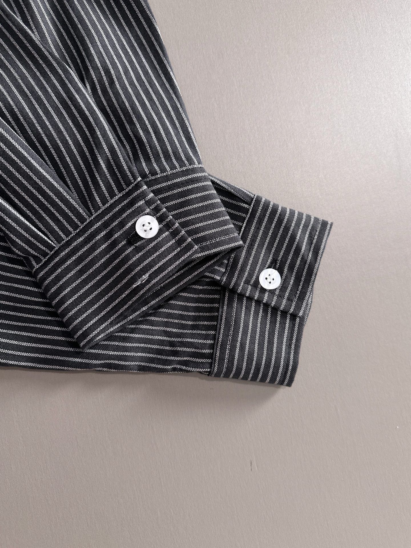 蒙口 P410 ストライプシャツ ビジネスカジュアル 長袖 100%コットン