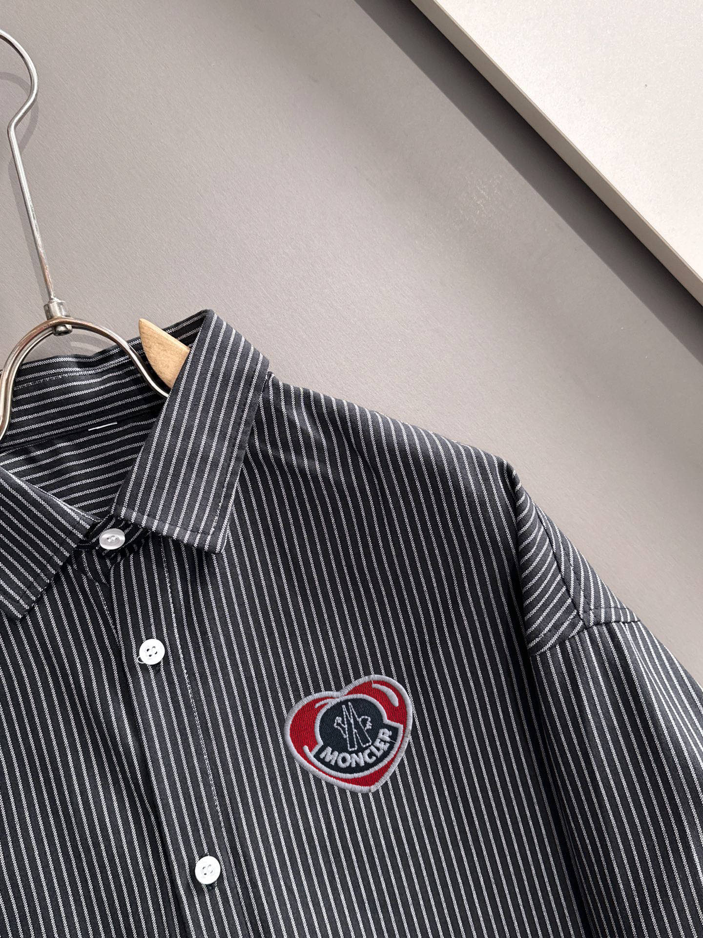 蒙口 P410 ストライプシャツ ビジネスカジュアル 長袖 100%コットン