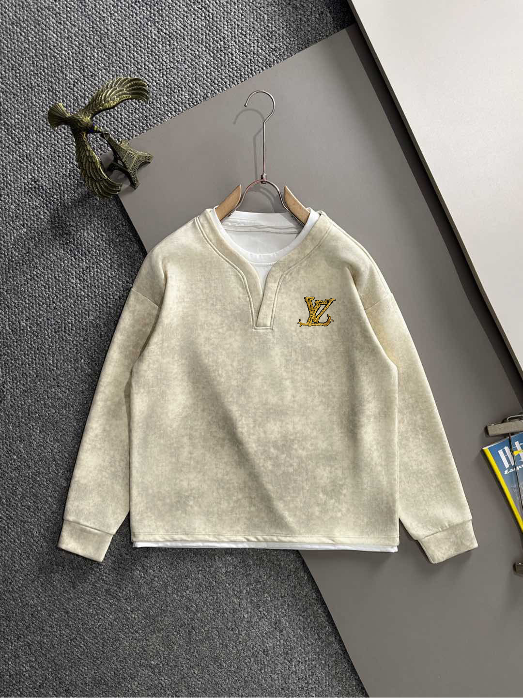 P180 LV2025 compra original Réplica 1:1 versión superior Sudadera de manga larga con cuello redondo para hombres y muje…