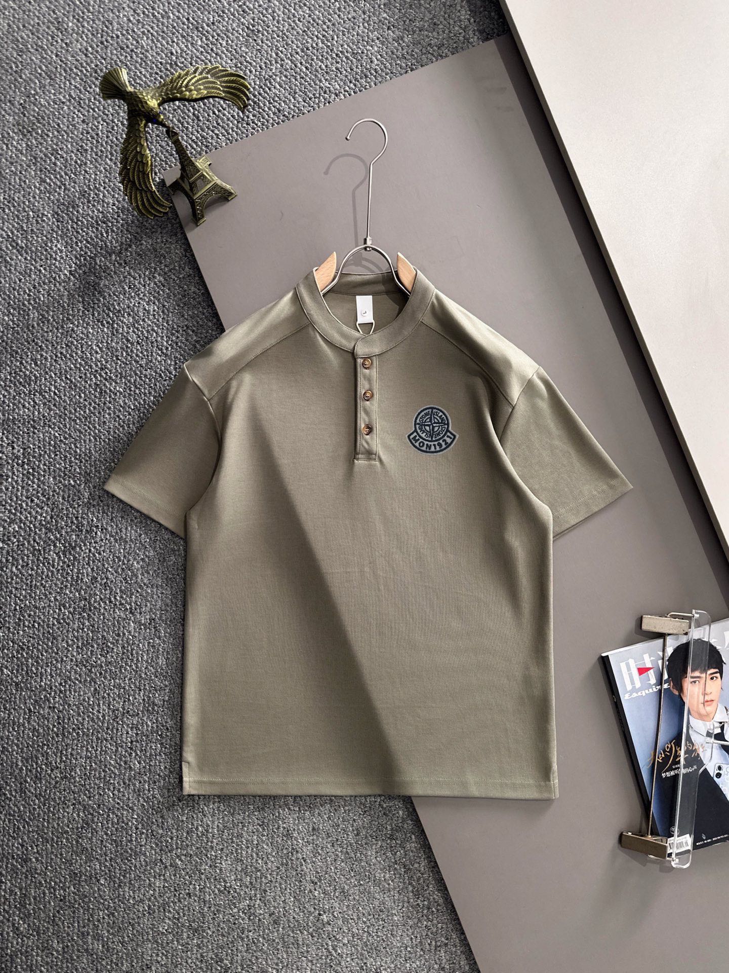 P160 Monto Stone Island edición conjunta primavera 2026 nueva camiseta de manga corta para hombre, confeccionada con te…