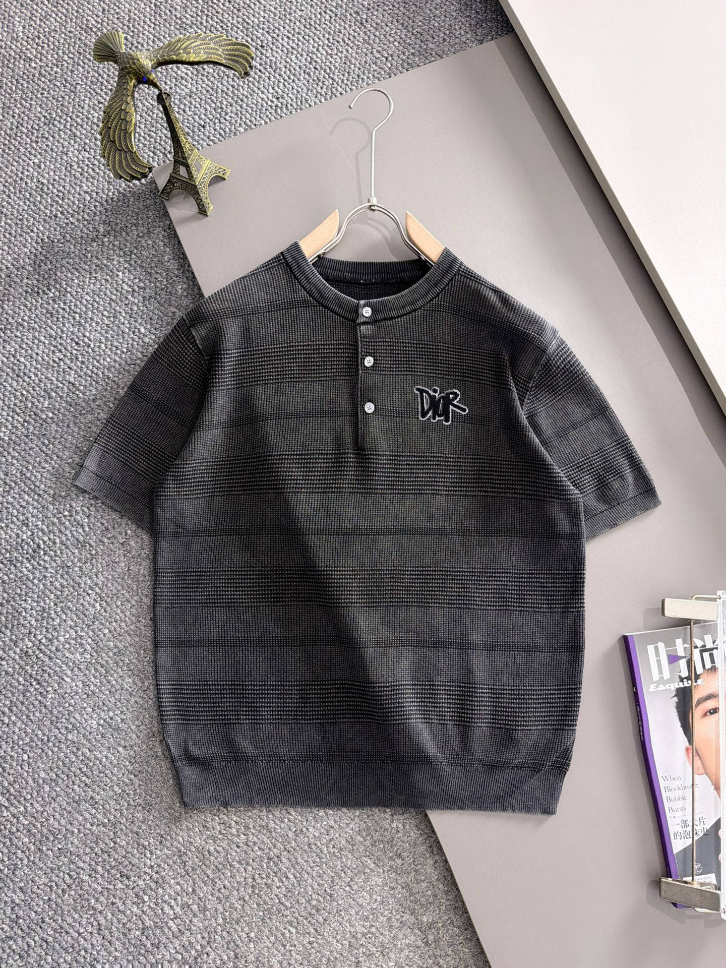 P160 Nueva camiseta de manga corta para hombre 26ss de alta calidad de Dior. Confeccionado en tejido de algodón de punt…