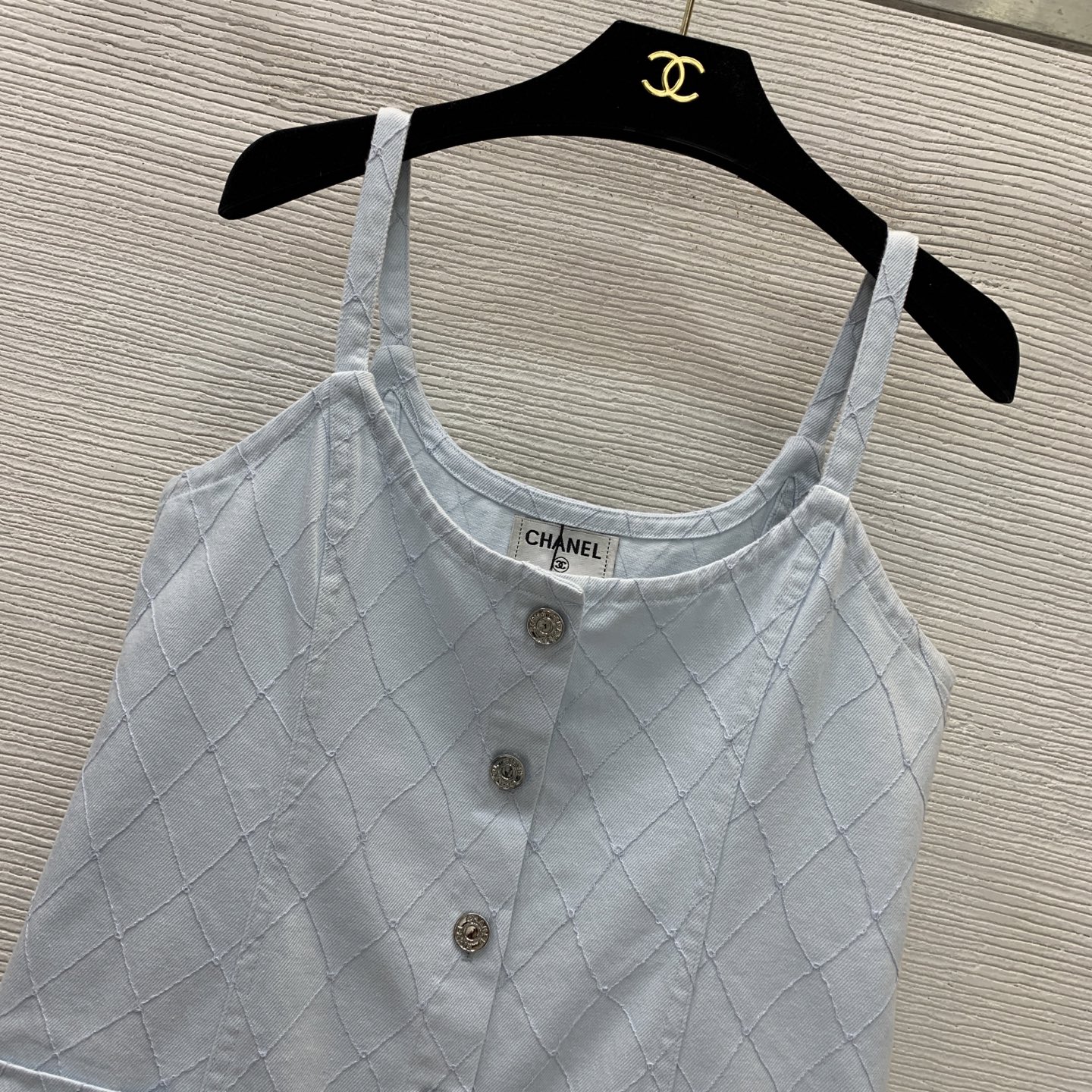 Chanel Diamond Stitch Round Neck Sling Mini Dress