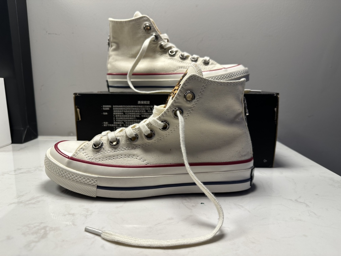 Chrome Hearts x Converse 1970s Multicolor Deluxe Series Off-White Leopard Cross Logo ×1 High-Top Canvas Shoes