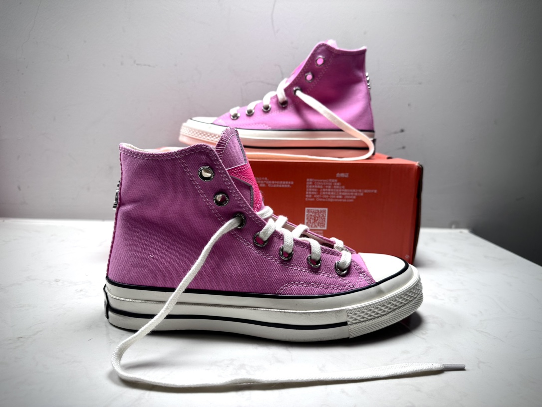 Chrome Hearts x Converse 1970s Deluxe Series Multicolor Lotus Pink & Magenta Cross Logo ×1 High-Top Canvas Shoes