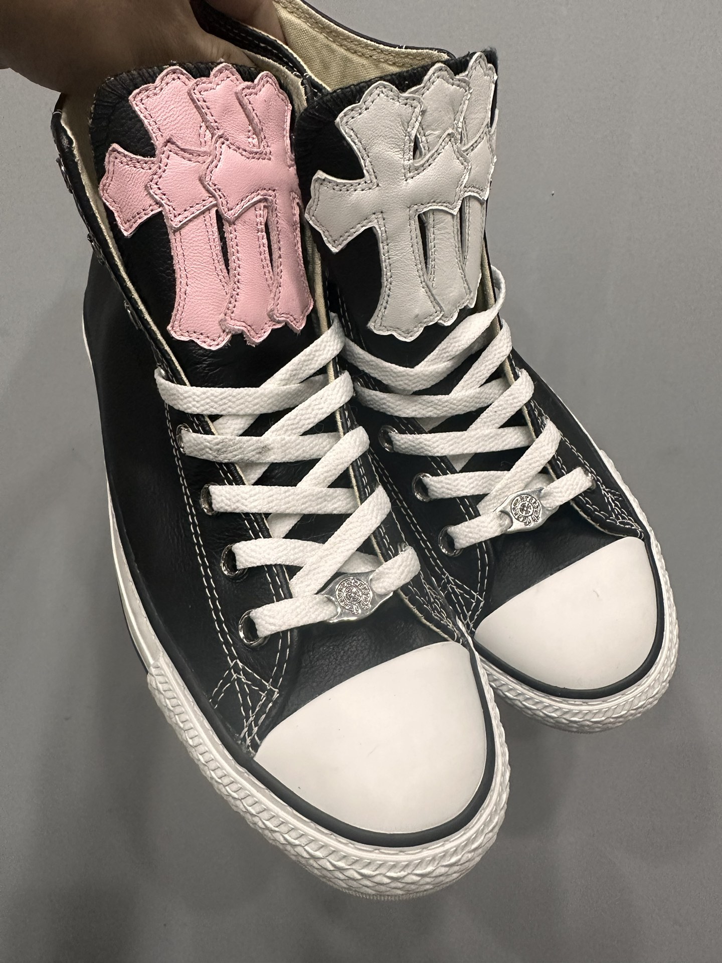 Chrome hearts x Converse 1S581 classic vintage all-star genuine leather high-top sneakers