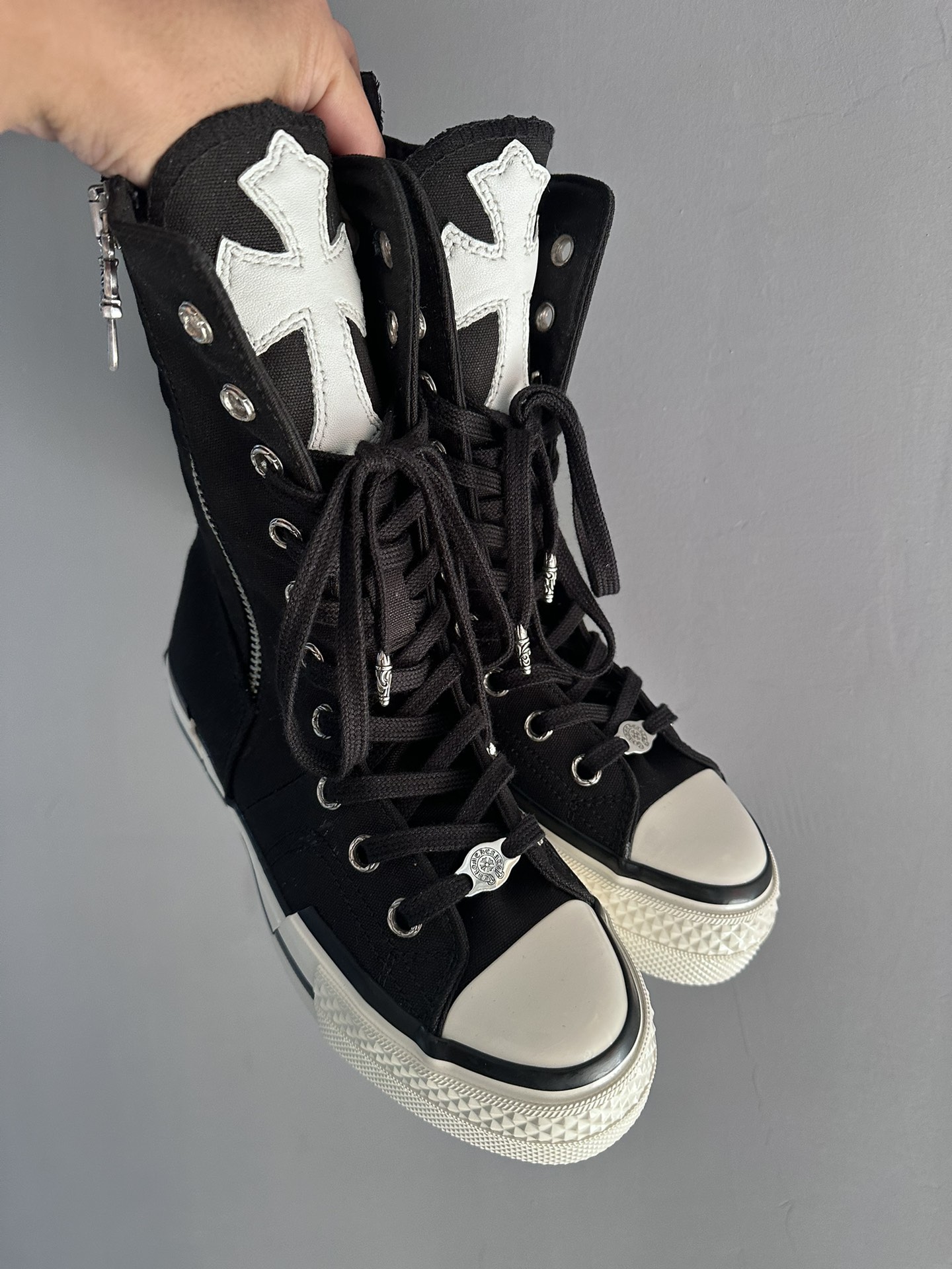 Chrome hearts x Converse Chuck 70 plus high-top canvas sneakers