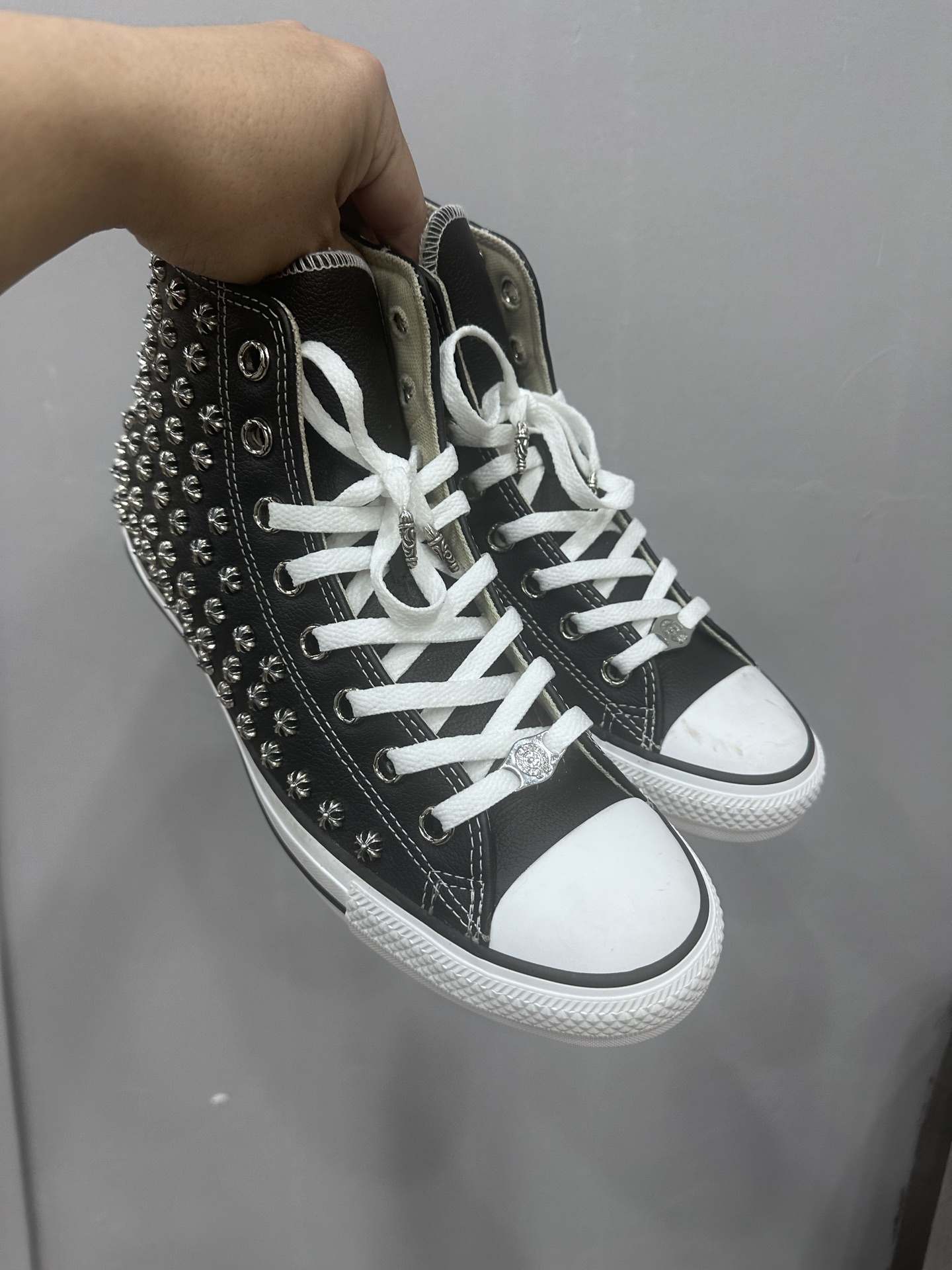 Chrome hearts x Converse All-star 132170C limited edition high-top shoes with full rivet inlay