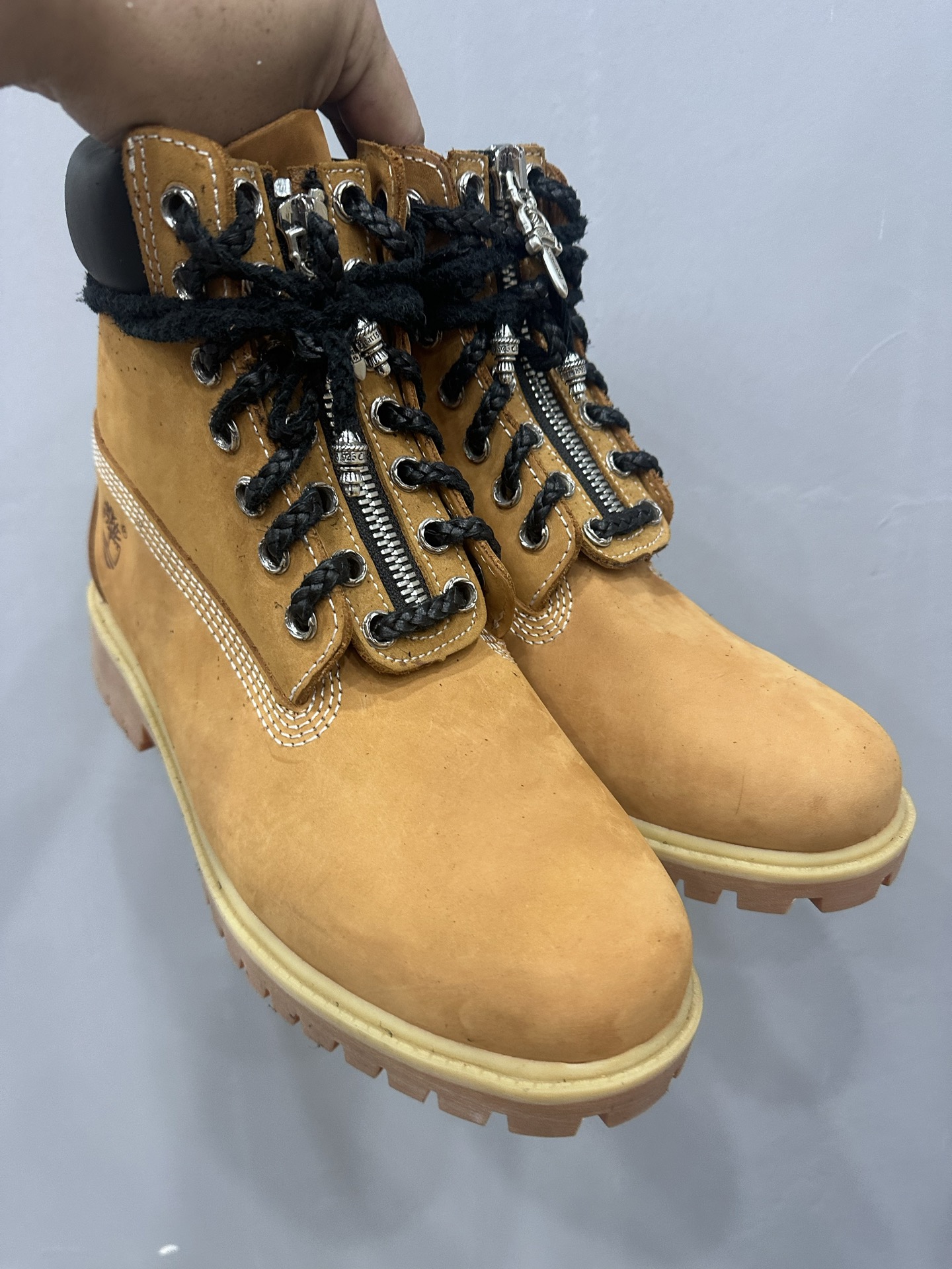 Chrome hearts x Timberland 1 of 1 custom edition, latest Instagram-inspired 10061 Timberland yellow boots