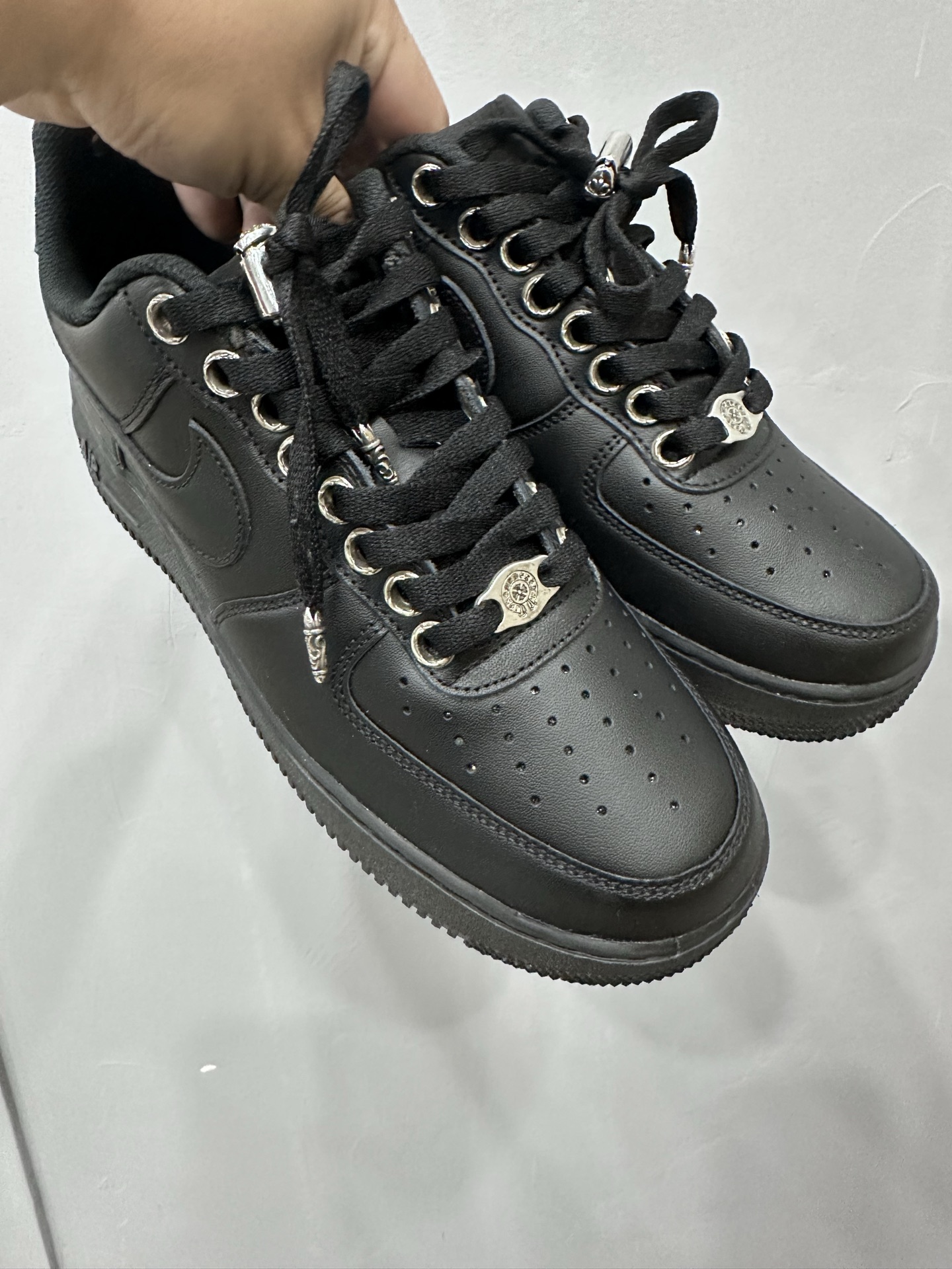 Chrome hearts x Nike AF1 Air Force 1 Low Black Sneakers