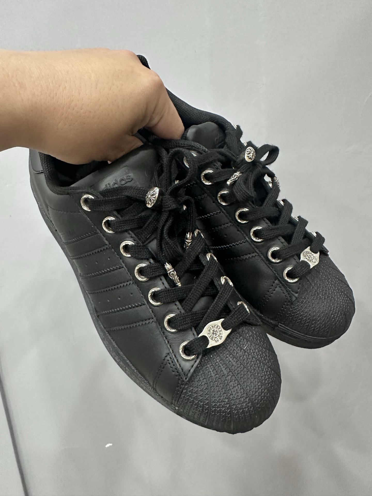 Chrome hearts x Adidas Superstar Black Samurai Low-Top Sneakers