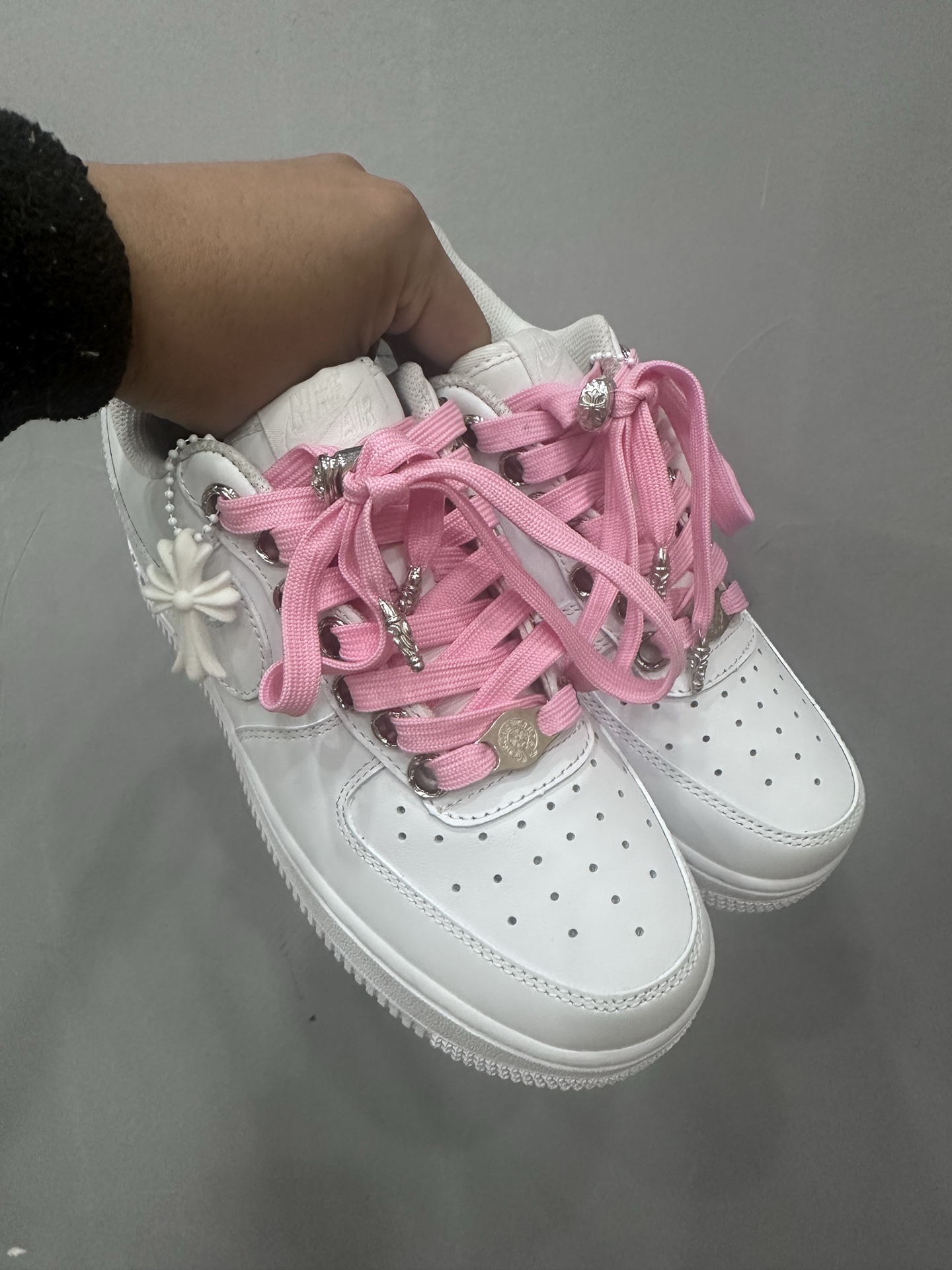 Chrome hearts x Nike AF1 1 of 1 limited edition pure white low-top sneakers