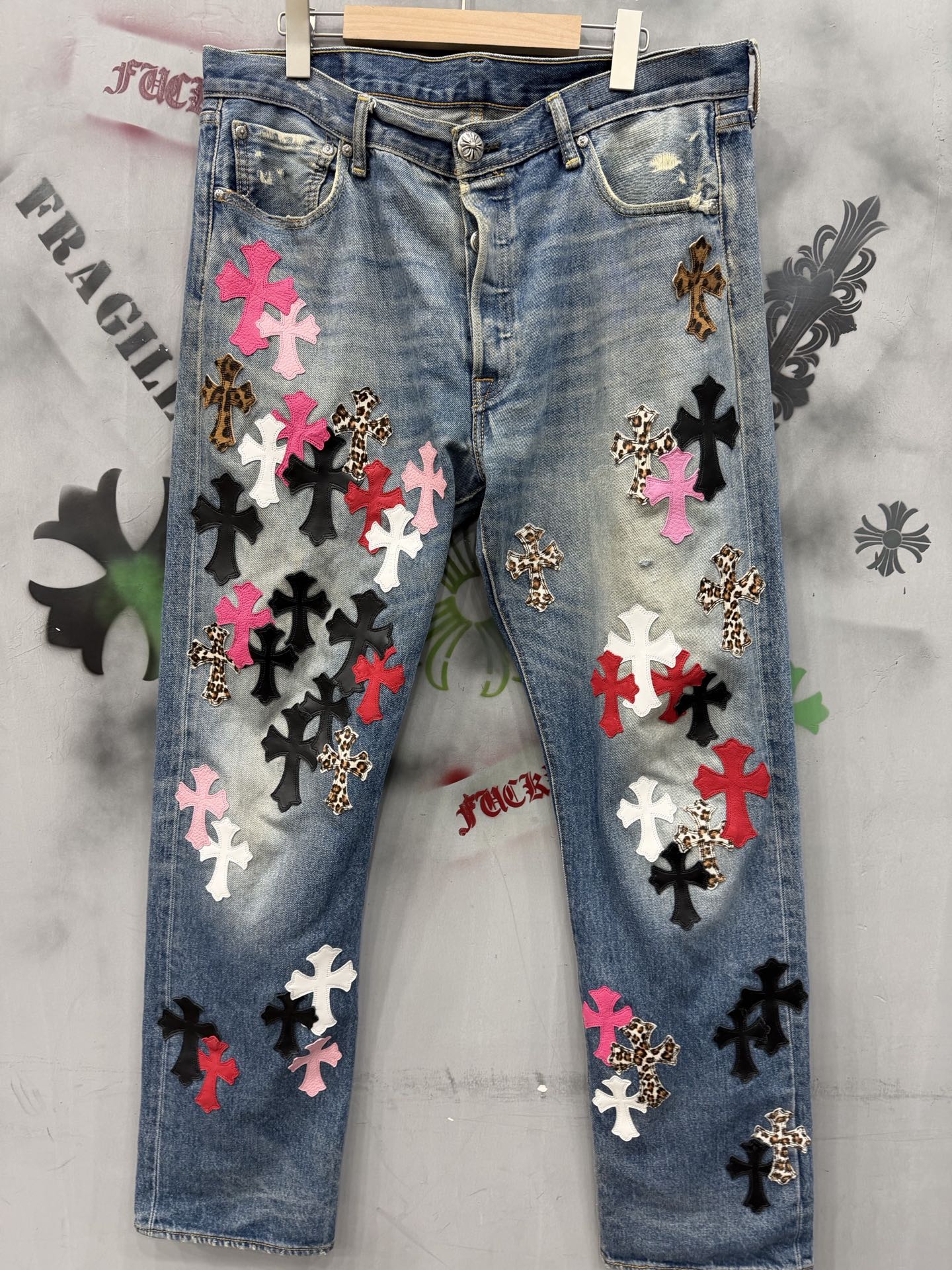 Chrome Hearts x Levi's Vintage 501 Colorful Patchwork Denim Jeans