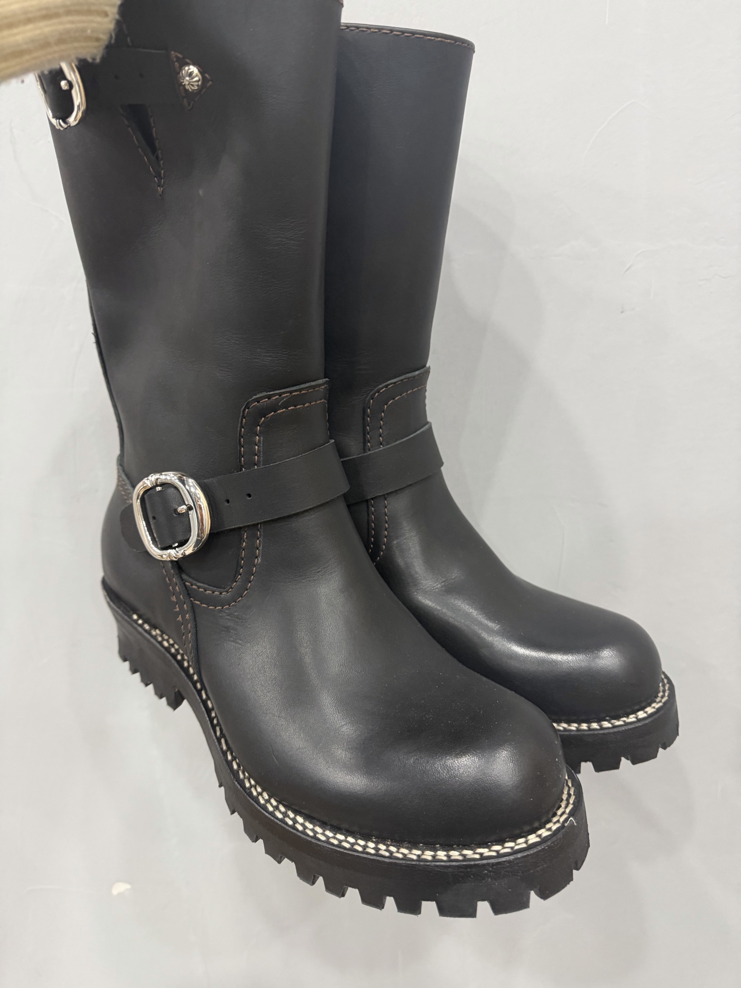 Chrome Hearts x Wesco 9109 Sword Top Vibram V100 Sole High-Top Engineer Boots