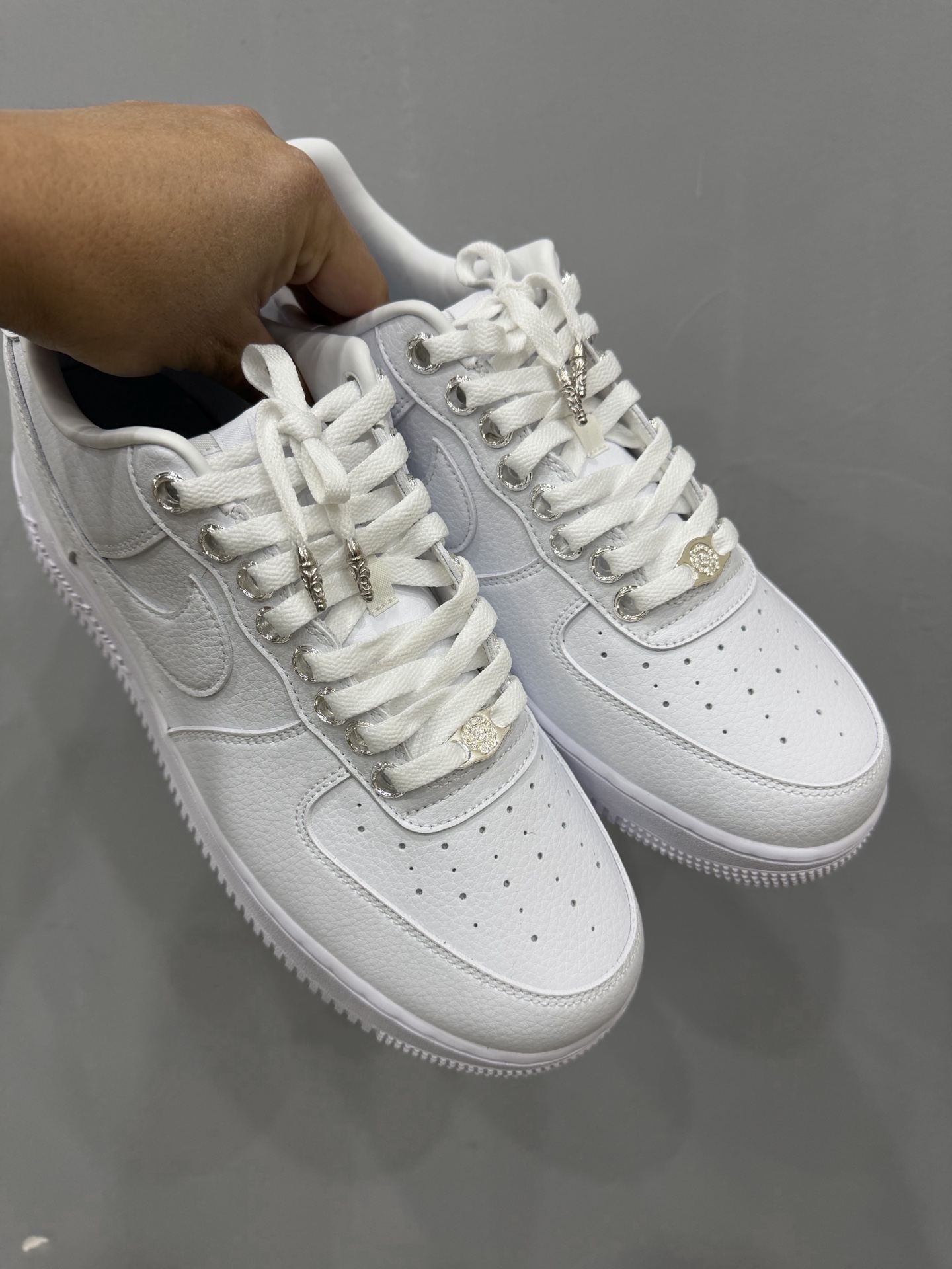 Chrome Hearts x Nocta x Nike AF1 triple collaboration white sneakers casual pants basketball shoes