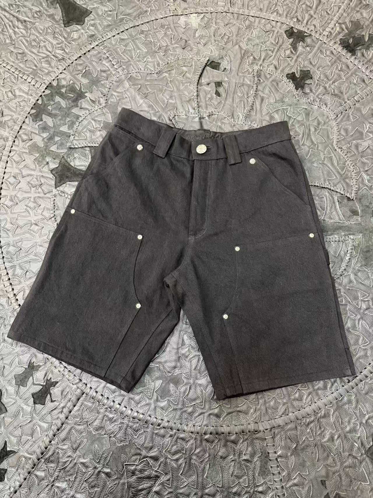Chrome Hearts Black Twill Double-Knee Cargo Shorts