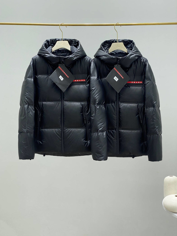 Prada Best Clothing Down Jacket 2023 Perfect Replica Designer Black Red White Cotton Duck Down Fall/Winter Collection Casual