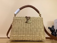 Louis Vuitton LV Capucines New
 Bags Handbags Brown Weave Cowhide m22173