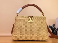 Louis Vuitton LV Capucines Bags Handbags Brown Weave Cowhide m22173