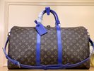 Best Replica New Style Louis Vuitton LV Keepall Travel Bags Blue Canvas Fabric M46772