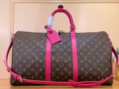 Louis Vuitton LV Keepall Luxury Travel Bags Red Canvas Fabric M46773